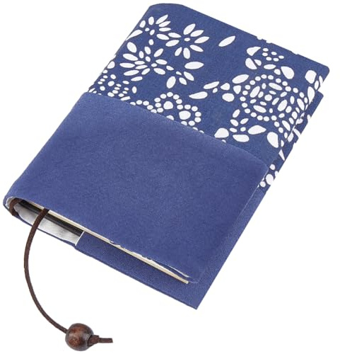 CRASPIRE Protège Livre en Tissu Bleu Marine Housse de Livre Réglable Couverture de Livre en Tissu Doux Rétro pour Livres de Poche A6 Livres à Couverture Rigide pour Salle de Classe Étudiants