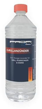 PROFI Clean Grillanzünder Flüssig mit Spritztülle 1-Liter-Flasche | Outdoor Anzünden von Grill, Feuerschale, Kamin, Feuerstelle