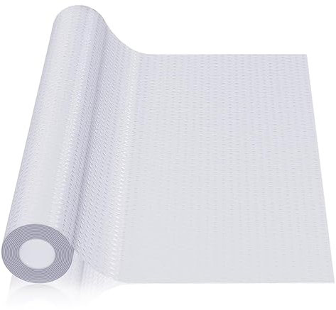Tappetino protettivo antiscivolo per cassetti e scaffali, 300 x 50 cm, trasparente, ritagliabile, inserto versatile per cucina, bagno e officina