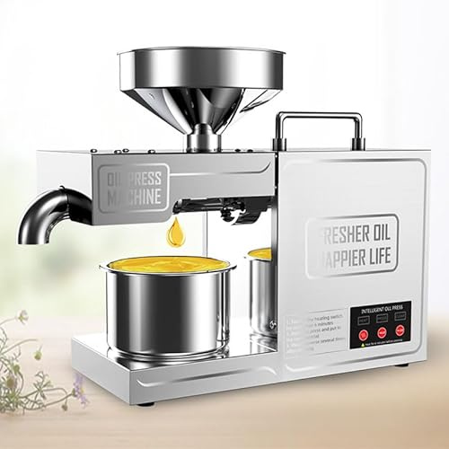 1000W Automatic Oil Press Machine - Stainless Steel Oil Extractor for Nuts and Seeds, Cold and Hot Pressing, High Efficiency Industrial Oil Presser