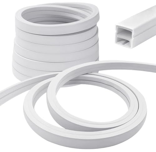 CEWROM LED-silikonprofil, flexibel LED-remsa diffusörkanal, 12 x 12 mm LED-skena för 8 mm akustiska paneler, LED-remsor för tak, skåp, bar, akustikpanelbelysning (vit, 600, centimeter)