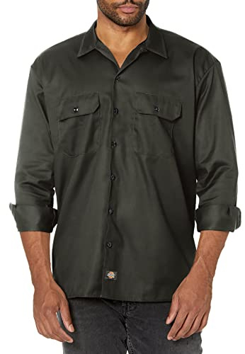 Dickies Chemise à Manches Longues Coupe Classique de Travail décontracté pour Homme - Vert - Medium