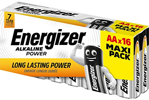 ENERGIZER PILAS ALKALINE POWER E300173003, Batterie AA Energizer Alkaline Power, confezione da 16, Argento