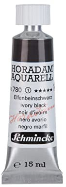 Schmincke – HORADAM® AQUARELL - feinste Künstler-Aquarellfarben, Elfenbeinschwarz - 15 ml