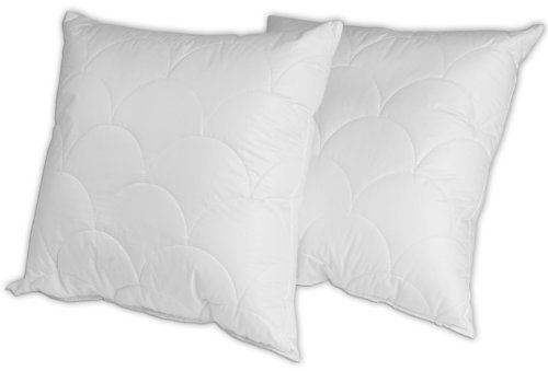 Merino-Betten Hochwertiges Kopfkissen 30x30 Set | Schlafkissen | Innenkissen mit verstepptem Bezug | Serie Wolke