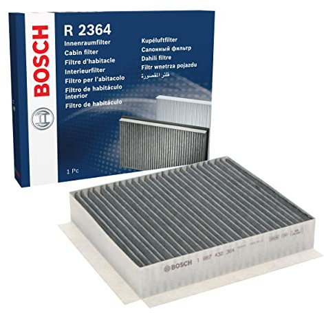 Bosch R2364 Aktivkohle Innenraumfilter - filtert Gerüche, Pollen und Staub - Ersatzfilter für bessere Luftqualität im Fahrzeuginnenraum
