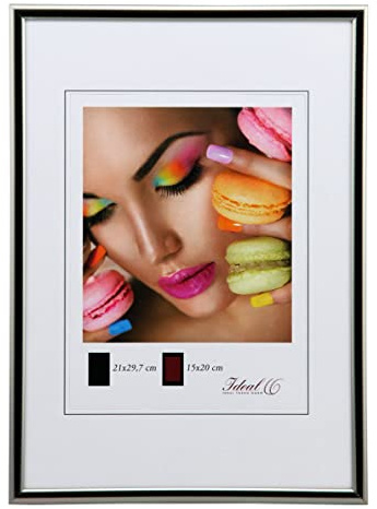 Ideal Life Kunststoff Bilderrahmen Wanddeko Collage Poster Bilder Foto Rahmen: Farbe: Stahl | Format: 50x70