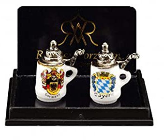 Melody Jane Dolls Houses Casa de Muñecas Dos Cerveza Jarras Reutter Comedor Cocina Accesorio de Pub 1:12