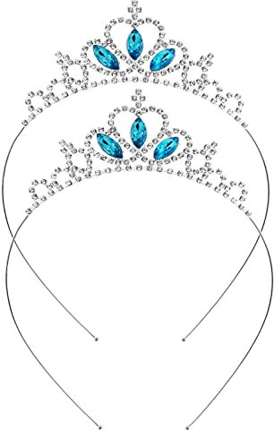 Molain 2 Stück Prinzessin Krone Tiara, Mädchen Stirnband Haarband Tiara Strass Kristall Perle Kopf Krone für Frauen Mädchen Hochzeit Abschlussball Party (Stil B)