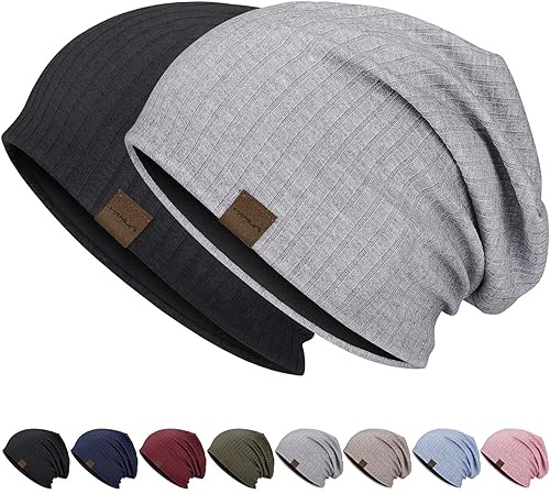 HAMUNI Berretto Slouchy Beanie Hip-Hop Morbido Leggero da Corsa Berretto Respirabile ed Elastico Berretti da Nano per Adulti Berretto Chemio Berretto a Cranio per Uomini Donne, Taglia unica