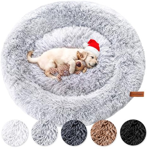 Wahre Tierliebe Hundebett Fluffy Wolke - Das Original, mit waschbarem Bezug Hundekissen, Hundekorb, Flauschiges Hundebett für große, mittelgroße & kleine Hunde