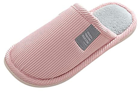 Damen Plüsch Hausschuhe Winterhausschuhe Plüsch Flache Filzpantoffeln Cartoon Heimschuhe Drinnen Geschlossen Bequeme Schlappen Winter-Damenhausschuhe Warme Flauschige (Pink, 38-39)