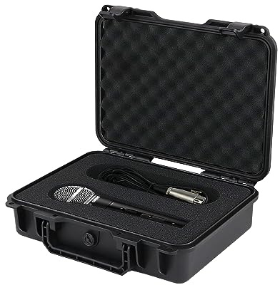 Liyirui Hardshell Mic Case, Microphone Storage Case With Pre-Cut Foam, Compatible With Shure SM58/PGA48/SM48S And Other Handheld Mic Waterproof,Shockproof,Dustproof,Black