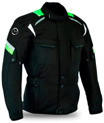 Veste Moto Homme 4 Saisons pour Hiver et Été - Imperméable et Respirant - Avec Protections aux Épaules, Coudes et Dorsale