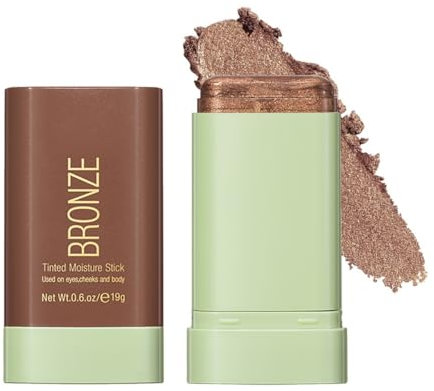 Ofanyia Cream Bronzer Stick, Unique Roating Design Multi-Use Bronzer Stick, Lightweight Easy to Blend Cream Bronzer, Velvet Matte Texture Bronzer Face Stick (4# Beach Glow)