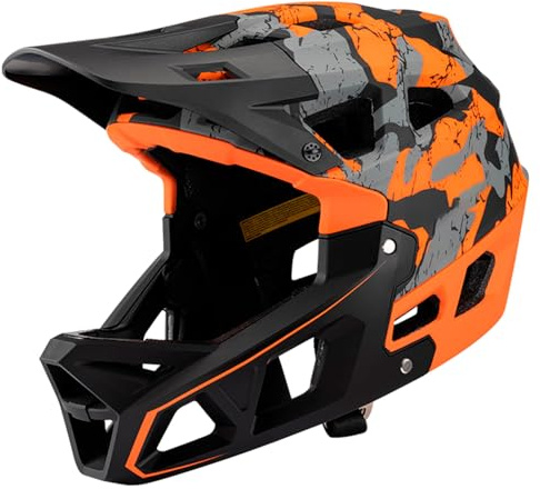 SHUAIGUO Full Face Mountain Bike Helmet Adult Racing Downhill MTB Helmet for Men/Women Adult Mountain Bike Helmet with Visor Over 31 Vents Head Circumferences of 59-61cm Bike Helmet