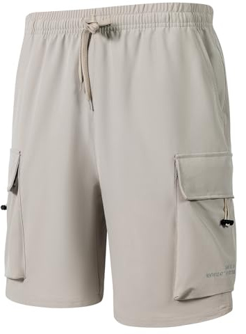 Santic MTB byxor herr cykelbyxor snabbtorkande mountainbike byxor cykelbyxor med 4D sittdyna elastisk utomhus sport herr cykelbyxor MTB cykel shorts sommar, Ljus kaki, M