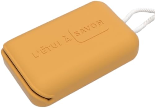 C.A.O. - L'étui à Savon en Silicone (Issu de matières minérales, sans Plastique) - Couleur Abricot - Longueur 10 cm - Largeur 6,5 cm - Hauteur 3 cm