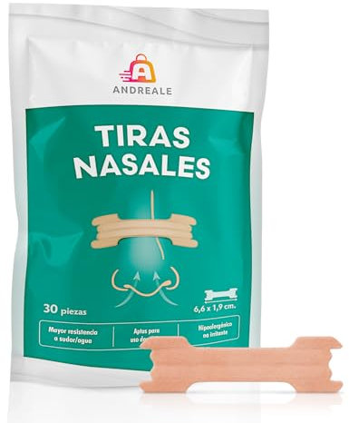 Tiras Nasales Antironquidos para Dormir, Cómodas y Efectivas, para Deporte son Resistentes al Sudor, mejora Calidad del Sueño, Suministro 30 días + Guia paso a paso