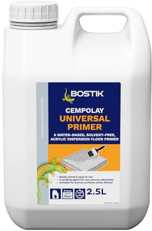 Bostik Cempolay Universal Primer 2.5L - Water-Based, Solvent-Free Acrylic Floor Primer for Porous & Non-Porous Surfaces and quick drying ready mixed bonding agent