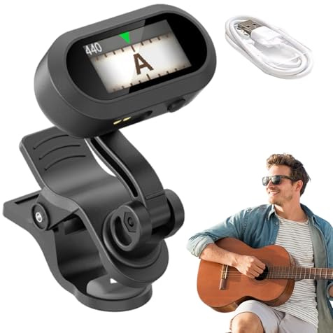 Accordatore Per Chitarra,Tuner per Paletta - Per Strumenti A Corde Veloce Preciso Con Rotazione 360 Gradi Portatile Da Viaggio Per Accordatura Per Musicisti Per Palco E
