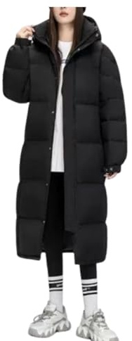 LDOZ Unisex lång enfärgad bomullskappa, varm och vindtät trendig kappa för höst och vinter(L)