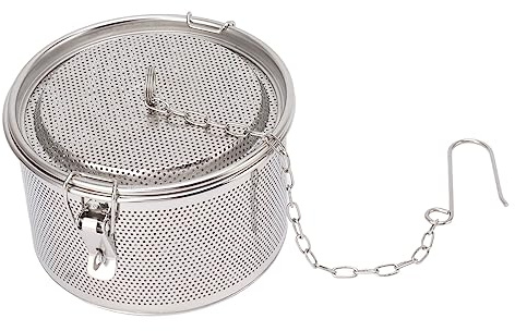 Kryddsil i rostfritt stål med hängande kedja Tebollar Filterkorg för soppa Te Örter Kryddor Infusion Köksbruk (Diameter 16 cm)