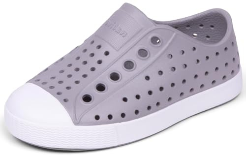 Native Shoes, Jefferson, Lightweight Sneaker for Adults, Pigeon Grey/Shell White, 10 M US Women/8 M US Men, Pigeon Grey/Shell White