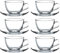 Pasabahce 97948 Basic, 6 Tassen mit 6 Untertellern, für Tee, Kaffee, Cappuccino, für 6 Personen transparent