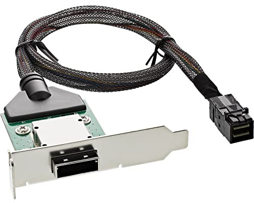 InLine 27656A SAS HD low profile PCI Slotblech mit Kabel, ext. SFF-8088 auf int. SFF-8643, 0,5m