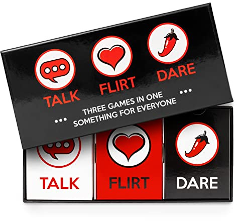 ARTAGIA Talk Flirt Dare, gioco divertente e romantico per coppie, scatola per appuntamento serale, carte di conversazione e azione per coppie per rafforzare le relazioni (versione inglese)