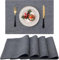 Homaxy Tischsets für Esstisch, hitzebeständig, waschbar, Baumwoll-Leinen-Mischgewebe, leicht zu reinigen, rutschfeste Platzsets, 33 x 48,3 cm, Anthrazit, 4 Stück
