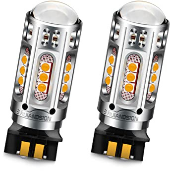 Ruiandsion Lampadine LED PWY24W ambrate DC 10-30V estremamente luminose 25SMD Canbus senza errori, lampadine a LED di ricambio per indicatori di direzione anteriori (confezione da 2)
