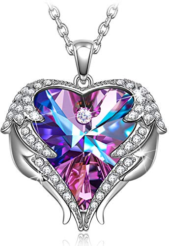 Kate Lynn Angel Wings Heart Necklaces for Women Pendant Necklace, Birthday Gifts for Women Girlfriend Christmas Mothers Day Gifts for Mom Wife Daughter, Anniversary Love Jewelry for Her