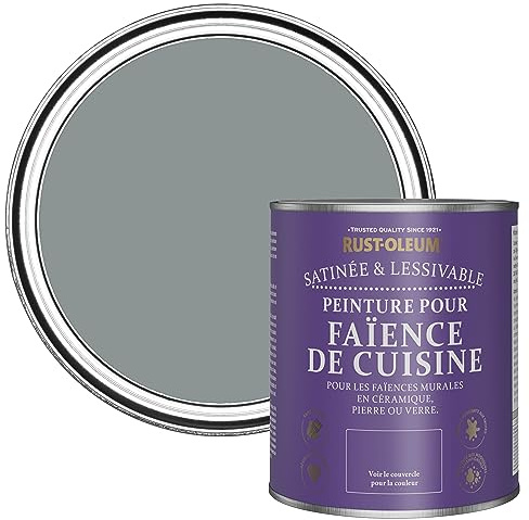 Rust-Oleum Grey water resistant Kitchen Tile Paint in Satin Finish - Slate 750ml