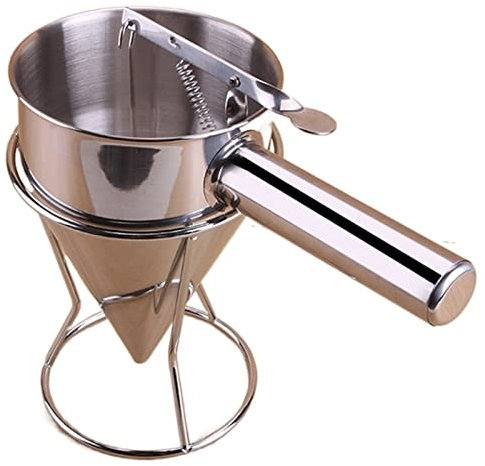 TREGOO Trichter Stainless Steel Hand-Held Funnel Dispenser Octopus Pellets Funnel Tool Hand-Held Mixing Batter Separator