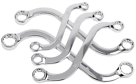 Youding Ringschlüssel | Metrisches S-Style 5-teiliges Schraubenschlüsselset - 10 x 11 mm – 18 x 19 mm Duratech-Schlüsselsatz, hochglanzpolierter Doppelringschlüsselsatz mit klarer Spezifikationsskala
