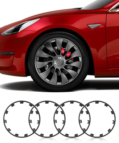 EVOOOR Model Y All-in-one Wheel Rim Protector for Tesla Model Y 21'' Uberturbine Wheel - Strips for Curb Rash Prevention - Set of 4 Rim Protector Easy to Install(Gunpowder,21'')
