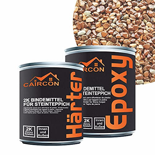 Steinteppich Außen Set UV-fest 25kg Marmorkies + 2K Bindemittel - Marrone 1-4mm