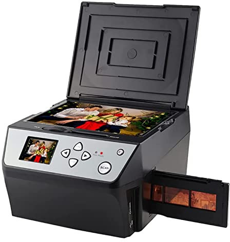 Digital Film & Slide Scanner, All-In-One 22MP Film Scanner, Convert Color & B &W 35mm, 110Film Negatives Slides/Photo/Document/Business Card to JPEG Digital Photos,Black