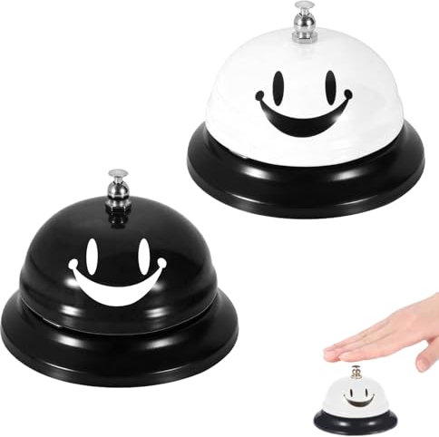 2 Stück Tischglocke,Tischklingel,Klingel,Rezeptionsklingel,Mit Knackigem Klingeln,Tischglocke Anruf Bell Für Restaurant Küche Hotel Bars Service Haustier Weihnachtsfeier Kostüm Party Festiva