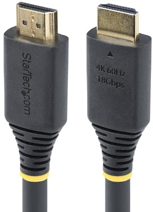StarTech 32.8ft Active High Speed HDMI Cable, 4K 60Hz, 18Gbps | 4K 60Hz/1440p 144Hz, UHD HDMI 2.0 Cord, TPE Jacket, HDMI2-CABLE-4K60-10M