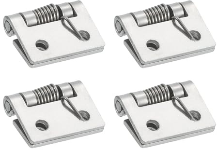 QUARKZMAN 4Pcs Bisagra De Resorte, 1 Longitud Bisagras De Acero Inoxidable 304 Con Resorte, Bisagras De Cierre Automático Para Puertas De Gabinete Izquierda Y Derecha, Plateado (Exterior)