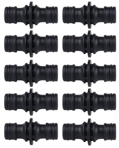Doppelstecker Gartenschlauch Verbindungen, Kupplung, Extender Verlängerung, Zwei Wege für Garten und Haus (10 Stück Schwarz)