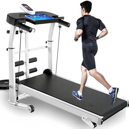 Tapis de Course pour Seniors - Tapis de Course Pliable avec Une capacité de 136 kg et de Longues poignées - Machine de Marche pour l'exercice de réhabilitation à Domicile,Noir,A