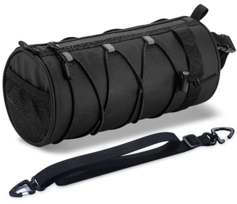 QOXEZY väska för cykelstyre med 900D vattentätt material, 24 x 10 x 10 cm stor förvaring för cykeltillbehör, reparationsverktyg och telefoner, lätt främre ramväska för utomhusridning