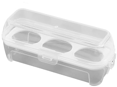 Scatola per uova in plastica a 3/4/8 con coperchio, contenitore impilabile e portatile, scatola portaoggetti per campeggio, picnic e organizzazione frigorifero (3 griglie)