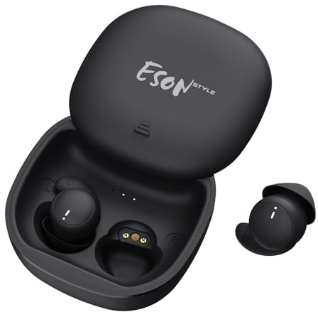 esonstyle Sleep Earbuds Sleep Headphones for Side Sleepers - Wireless Mini Noise Blocking Sleep Earphones, IPX6 Waterproof Bluetooth 5.4 Invisible Ear Buds for Work,Sleeping, Black