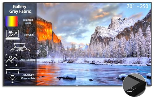 WUPRO Gallery Pantalla de Proyección Marco Fijo Soft Matte Gray, 80 Inch