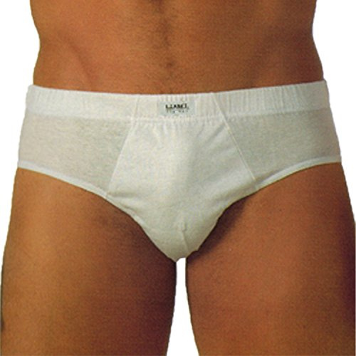 Liabel, 6 Paia di Slip Uomo in Puro Cotone Filo di Scozia. Colore Bianco, Misura 6